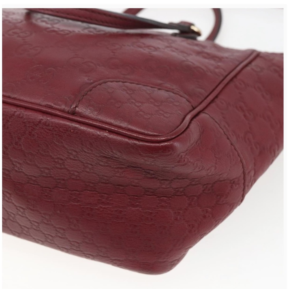 GUCCI Microguccissima Bree Tote Bordeaux Red Leather Handbag Authenticated - Picture 12 of 16